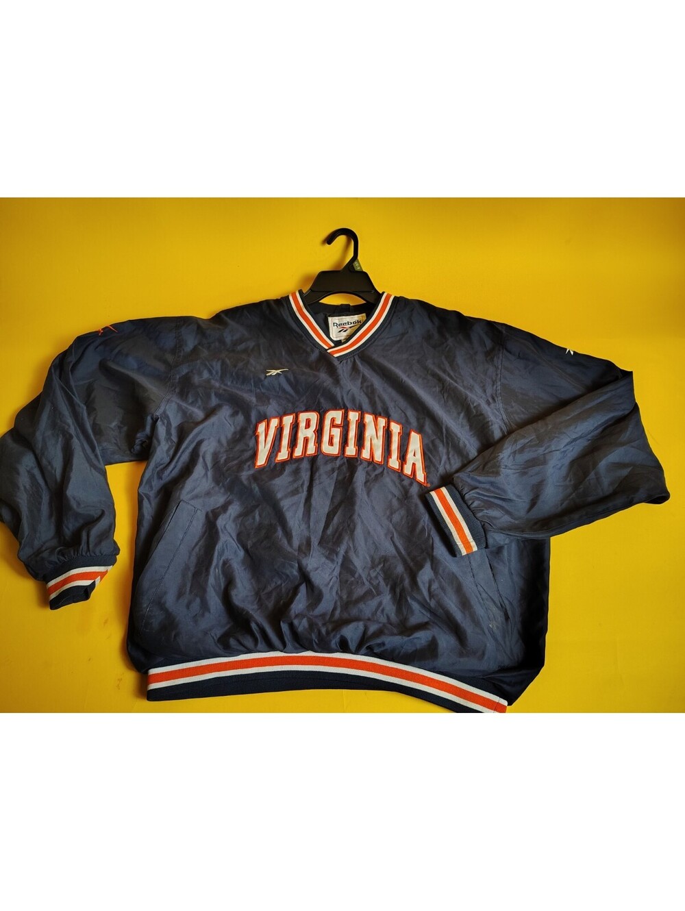 Vtg Virginia Cavaliers Jacket Mens Medium Navy NCAA Basketball Pullover Reebok